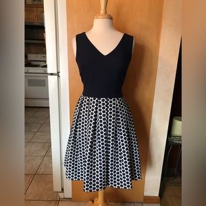 Karl Lagerfeld Navy & White fit and Flare Dress size 4